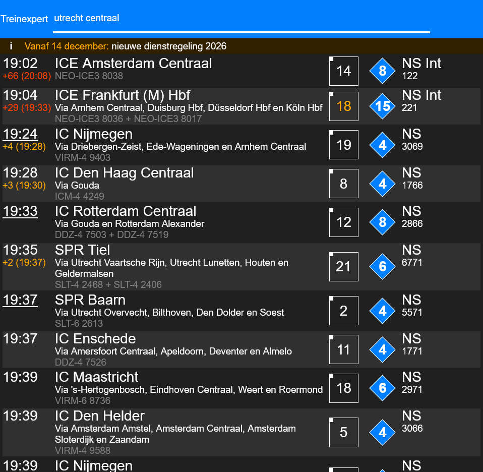 Screenshot van Treinexpert